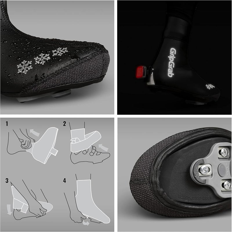 GripGrab Arctic Waterproof Deep Winter Road Bike Overshoes Warm Thermal Fleece Lined Cold Weather Cycling Shoe Covers - Image 3